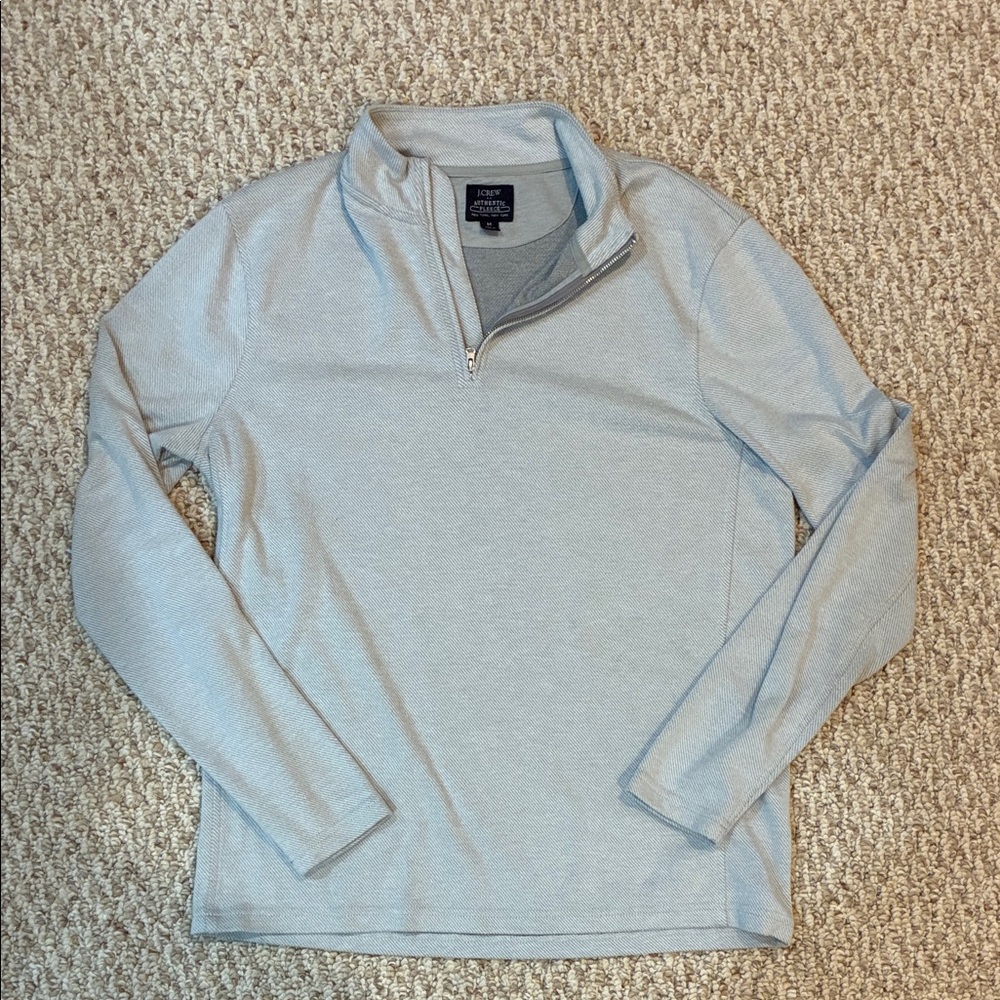 J Crew Medium Men's Light Gray Quarter Zip Sweater